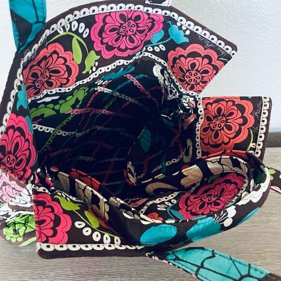 Vera Bradley Floral Multicolor Brown Quilted Handbag - Picture 4 of 7